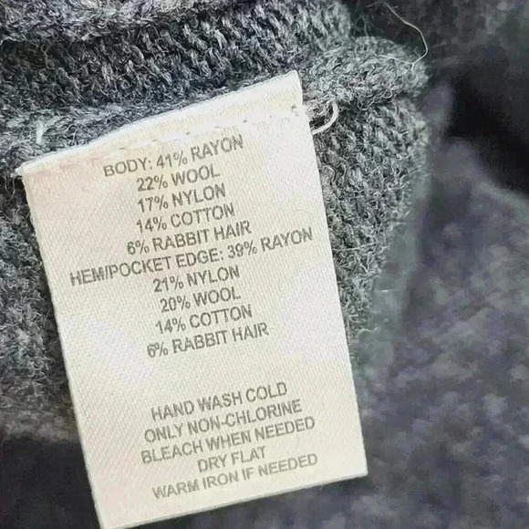 Loft Wool Rabbit Hair Blend Scoop neck Wide Sleeve Slouchy Sweater Women's L/XL - Picture 7 of 8